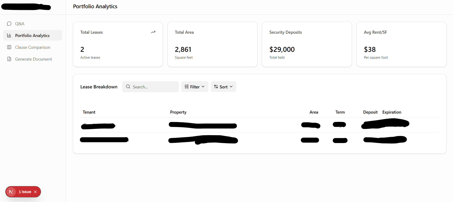 Portfolio Analytics dashboard
